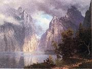Albert Bierstadt Scene in the Sierra Nevada oil painting on canvas